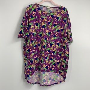 Lularoe X Muppets miss piggy and Kermit Irma Top Small
